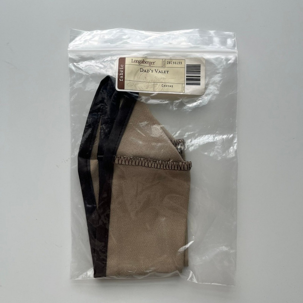 Longaberger Dad's Valet Basket Fabric Liner Canvas 28156155 Tan Brown‎